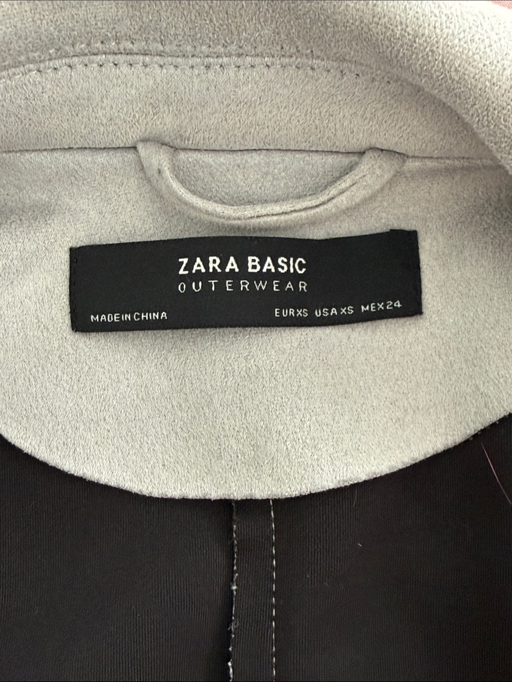 Zara UltraSuede Moto Jacket - Light Gray size XS- Excellent - Picture 12 of 13